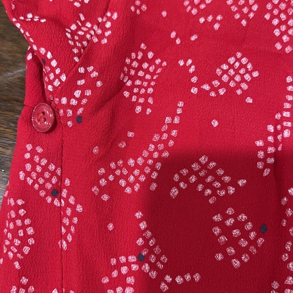 Vintage Red Dress Warren Z Dolman Sleeves Geometric Pattern 80s Midi - Picture 8 of 9